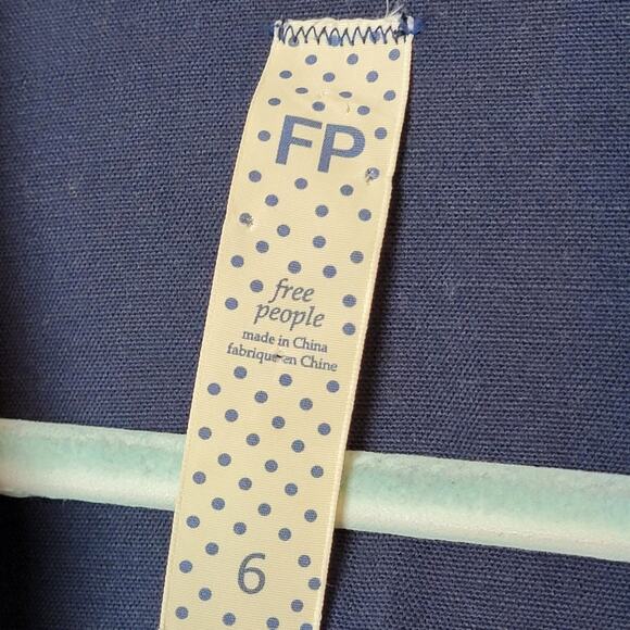 Free People Navy 6 Button Rain Jacket, Sz 6 - Picture 3 of 6